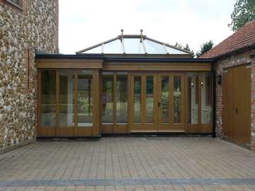 Stoke on Trent : Installation of a HWL Roof Lantern with G Barnsdales Timber doors and windows. Main Contractors Howards London 